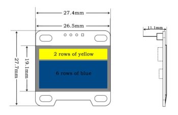 0.96 Inch OLED Module 12864 128x64 Yellow Blue SSD1306 Driver I2C Serial Self-Luminous Display - Image 2