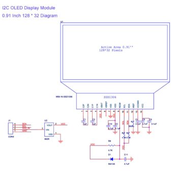 0.91 Inch I2C SSD1306 OLED Display Module Blue - Image 3