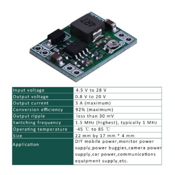 Mini MP1584EN DC-DC Buck Converter Adjustable Power Step Down Module 24V to 12V 9V 5V 3V - Image 3