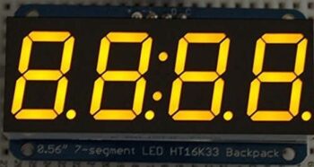 Adafruit 0.56" 4-digit 7-segment Display W/i2c Backpack (Yellow)