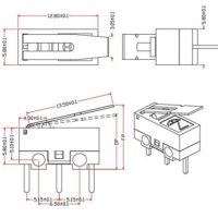 AC 1A 125V 3Pin SPDT Limit Micro Switch Long Hinge Lever CYT1073